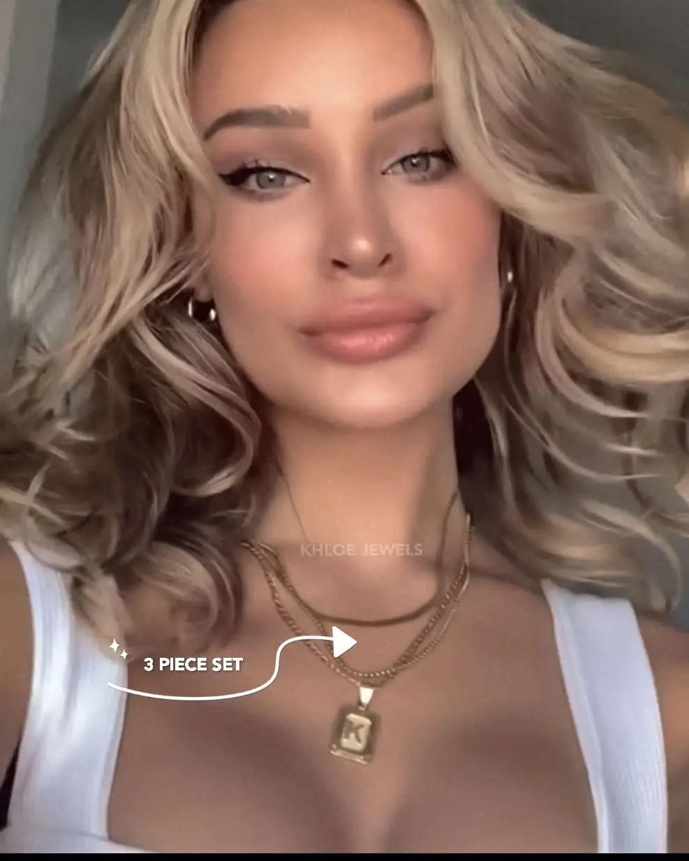 Necklaces 18K Gold Lux Initial Necklace KHLOE JEWELS