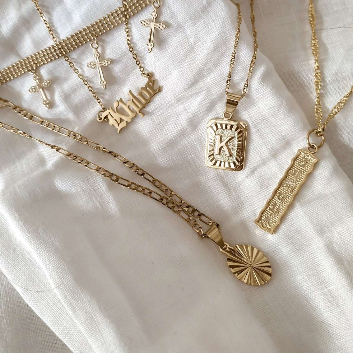 Necklaces 18K Gold Lux Initial Necklace KHLOE JEWELS