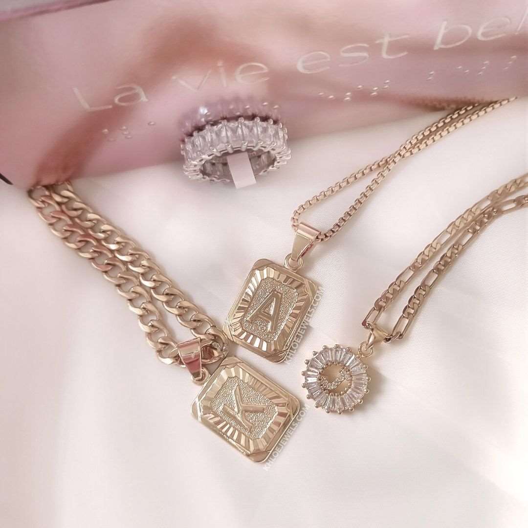 Necklaces 18K Gold Lux Initial Necklace KHLOE JEWELS