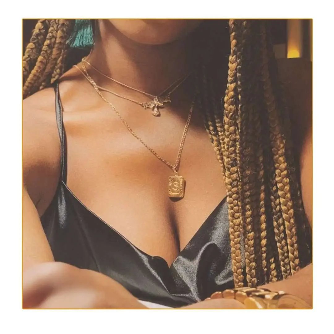 Necklaces 18K Gold Lux Initial Necklace KHLOE JEWELS