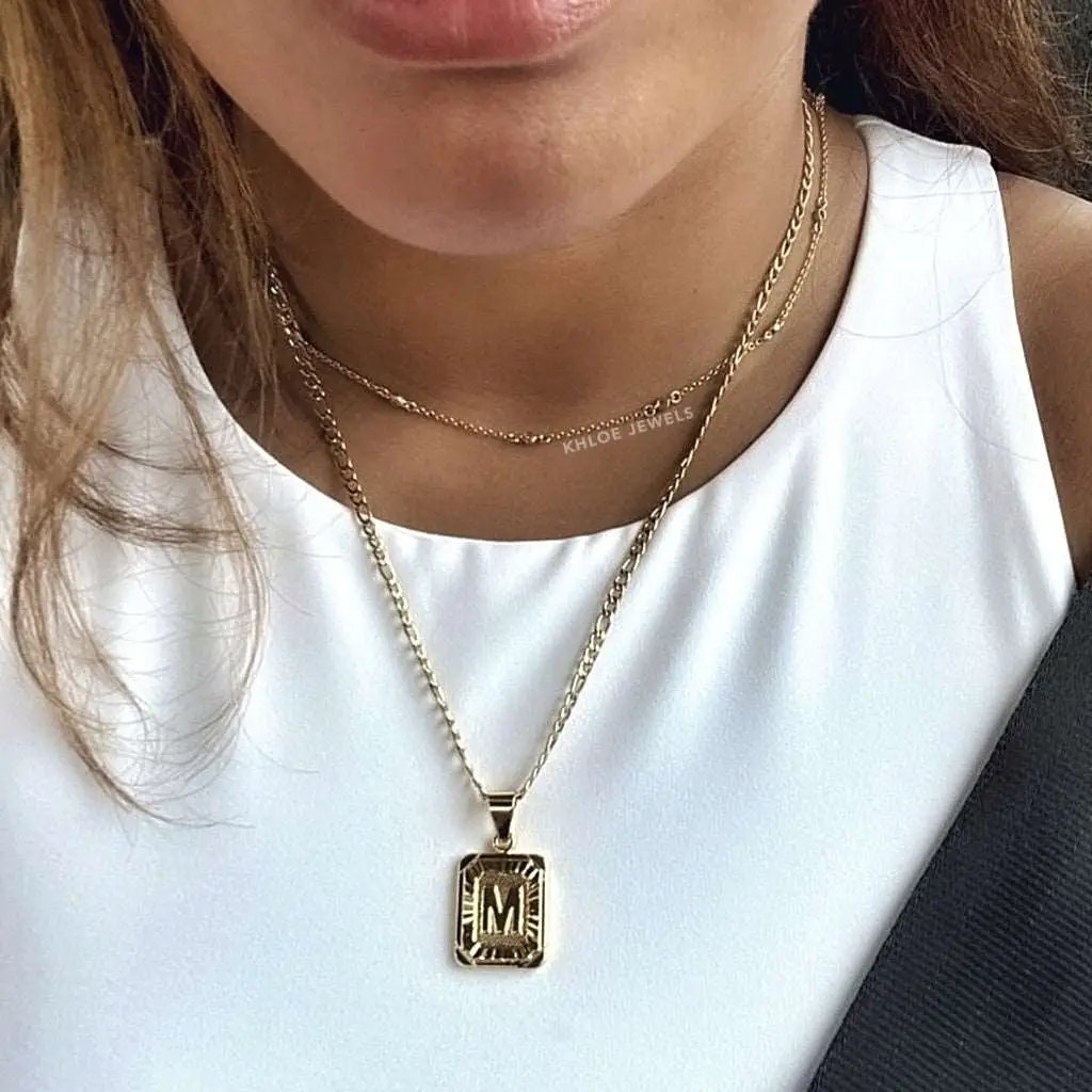 Necklaces 18K Gold Lux Initial Necklace KHLOE JEWELS
