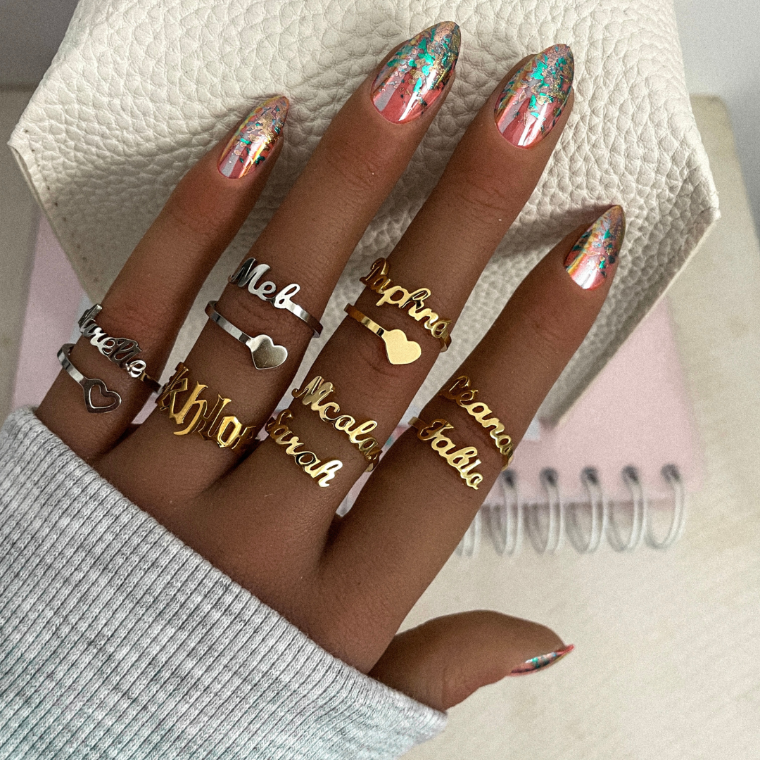 Cute Custom Multi Name Ring
