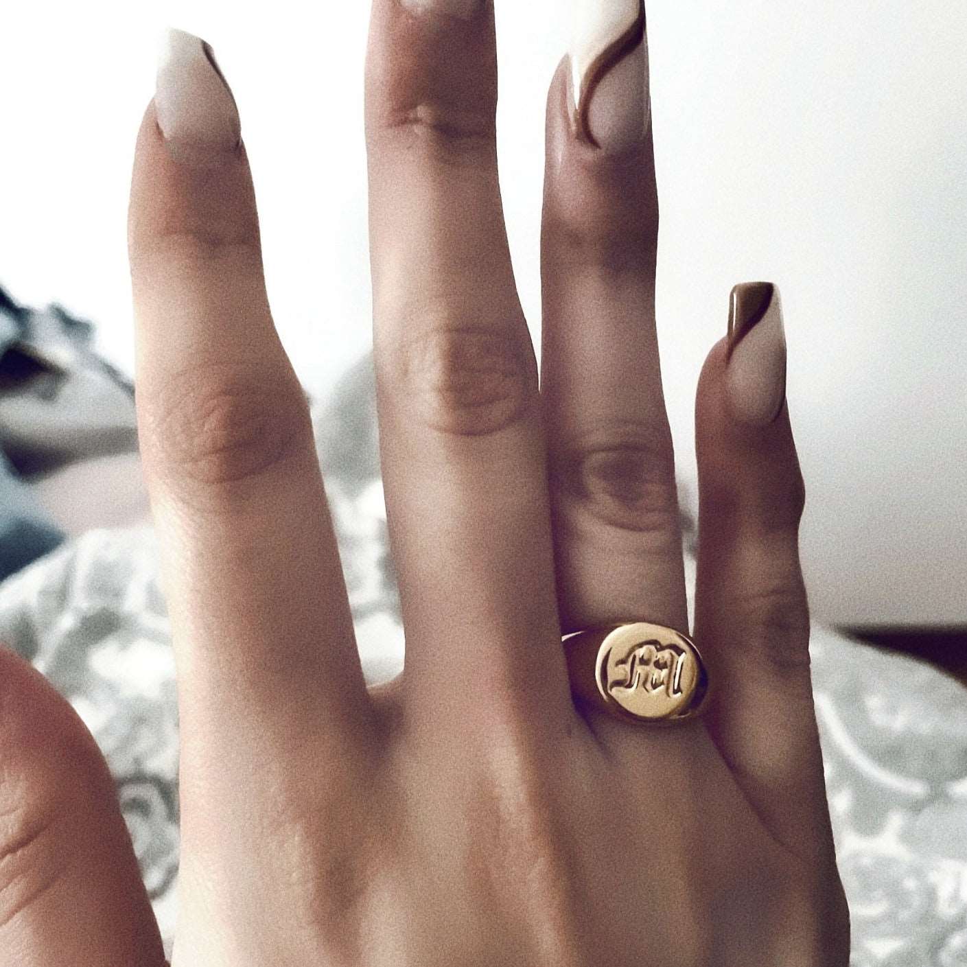 Rings Alfie Initial Signet Ring KHLOE JEWELS