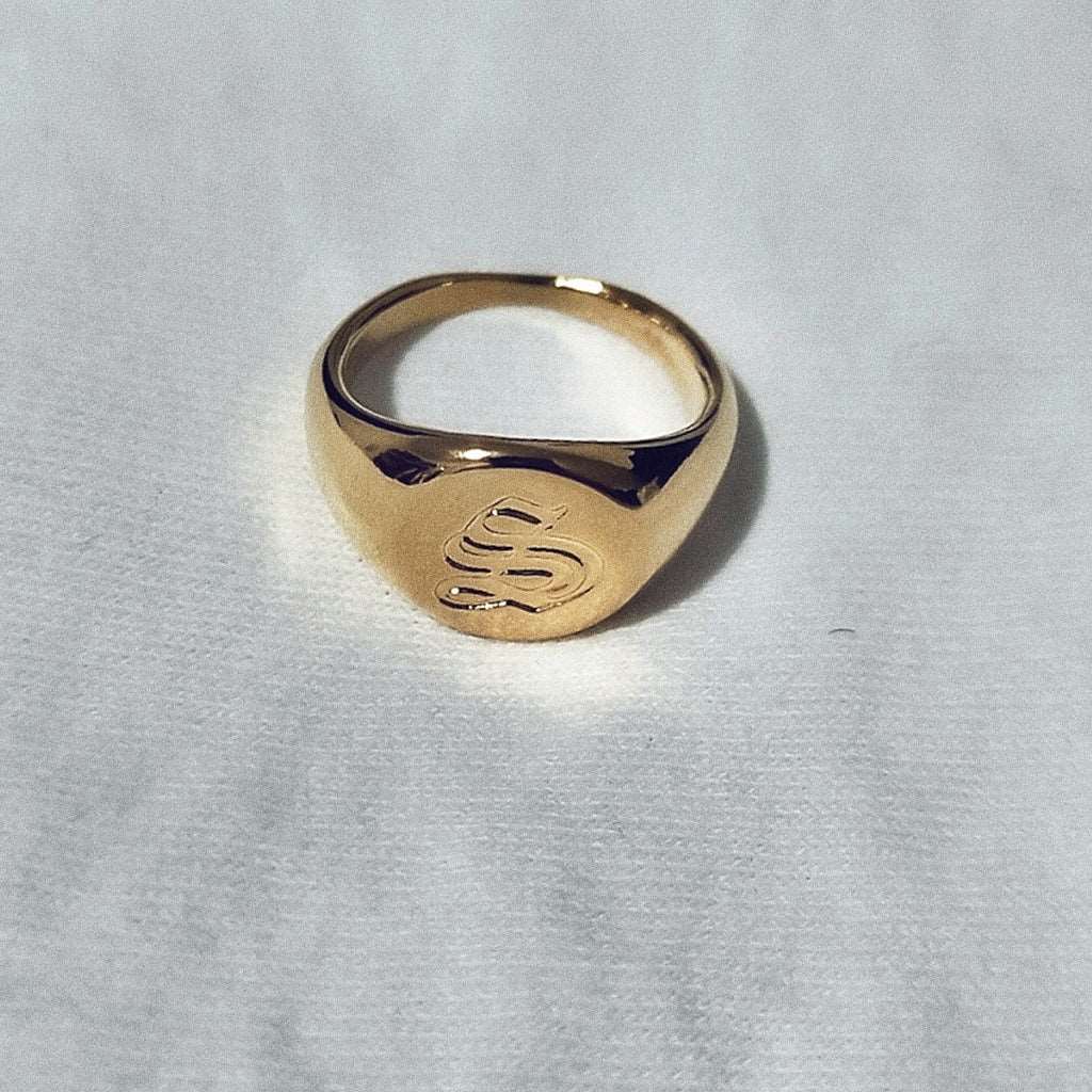 Rings Alfie Initial Signet Ring KHLOE JEWELS