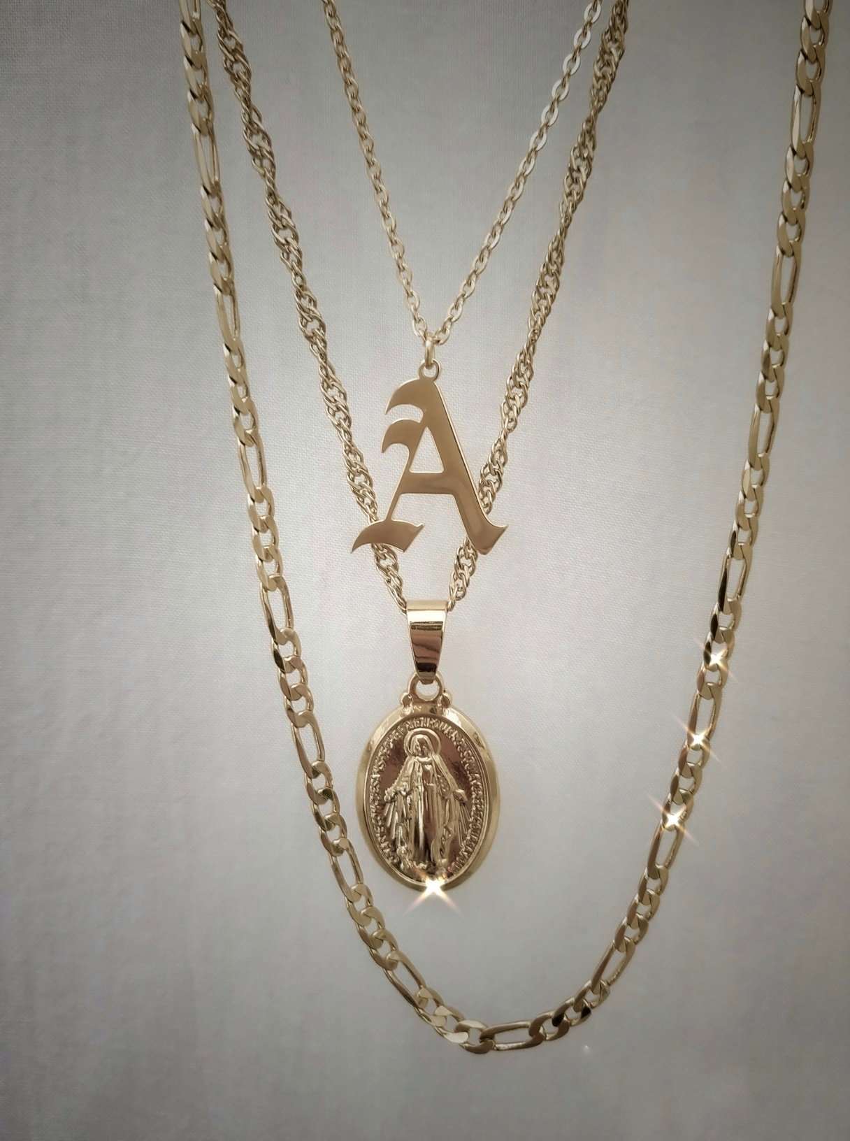 Necklaces Ancient English Goth Initial Necklace KHLOE JEWELS