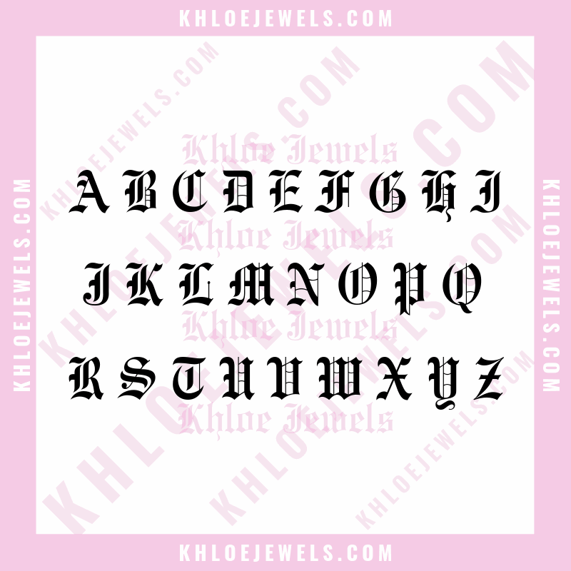 Necklaces Ancient English Goth Initial Necklace KHLOE JEWELS