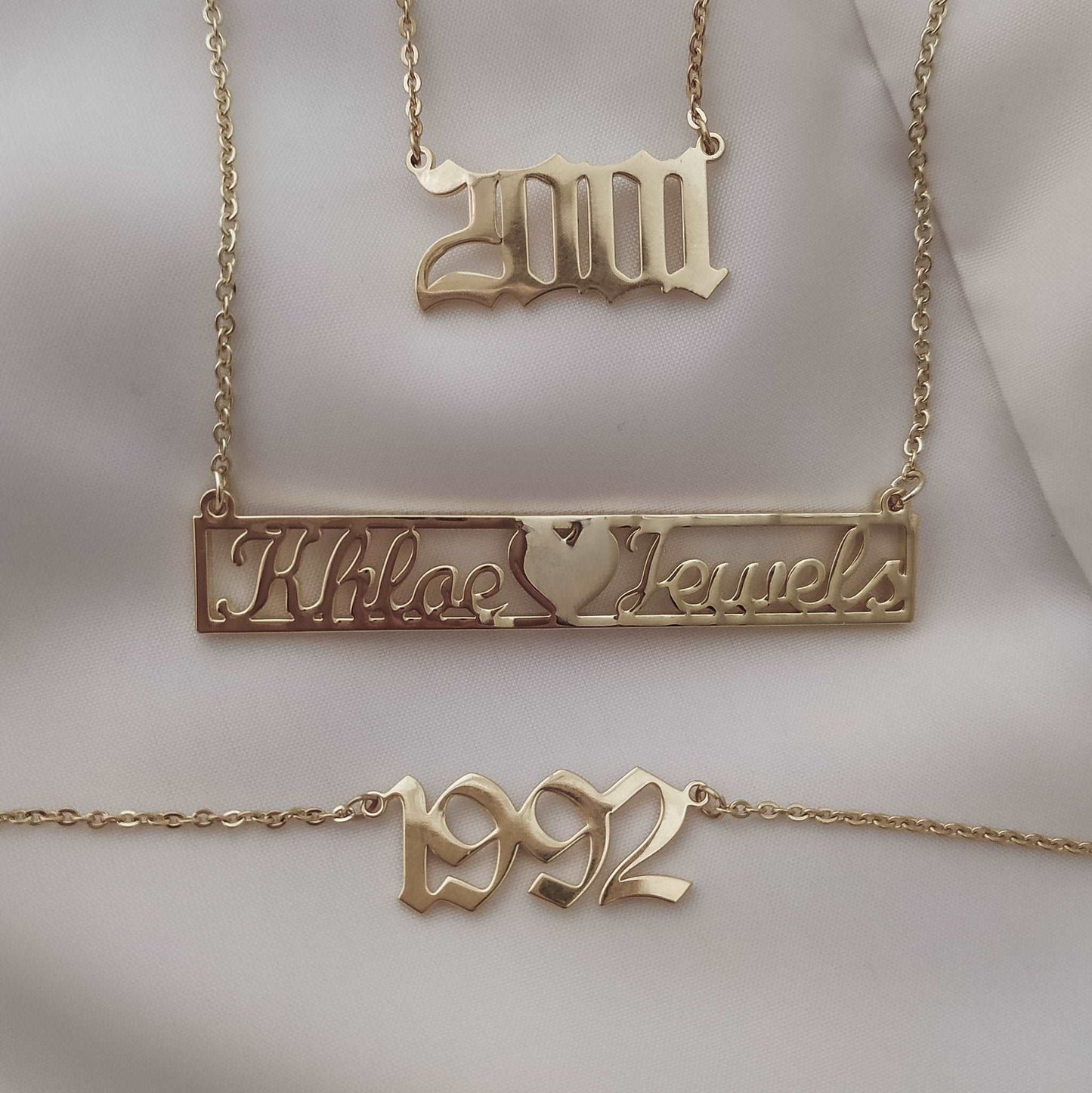 Necklaces Ancient Old English Birth Year Necklace KHLOE JEWELS