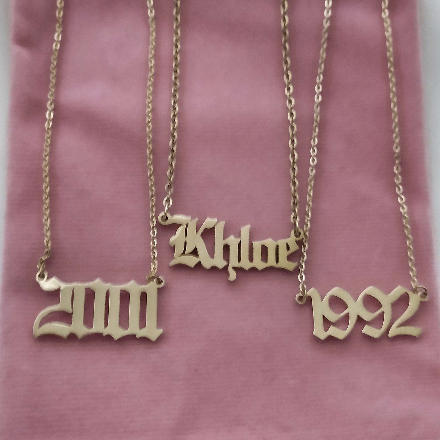 Necklaces Ancient Old English Birth Year Necklace KHLOE JEWELS