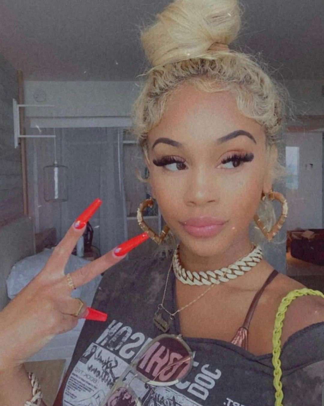 Earrings Bamboo Heart Custom Name Hoop Earrings KHLOE JEWELS Custom Jewelry