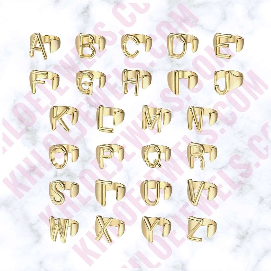 Rings Block Letter Ring KHLOE JEWELS