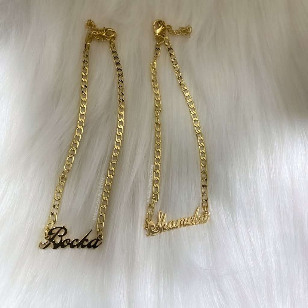 Anklets Cuban Link Custom Name Anklet KHLOE JEWELS Custom Jewelry