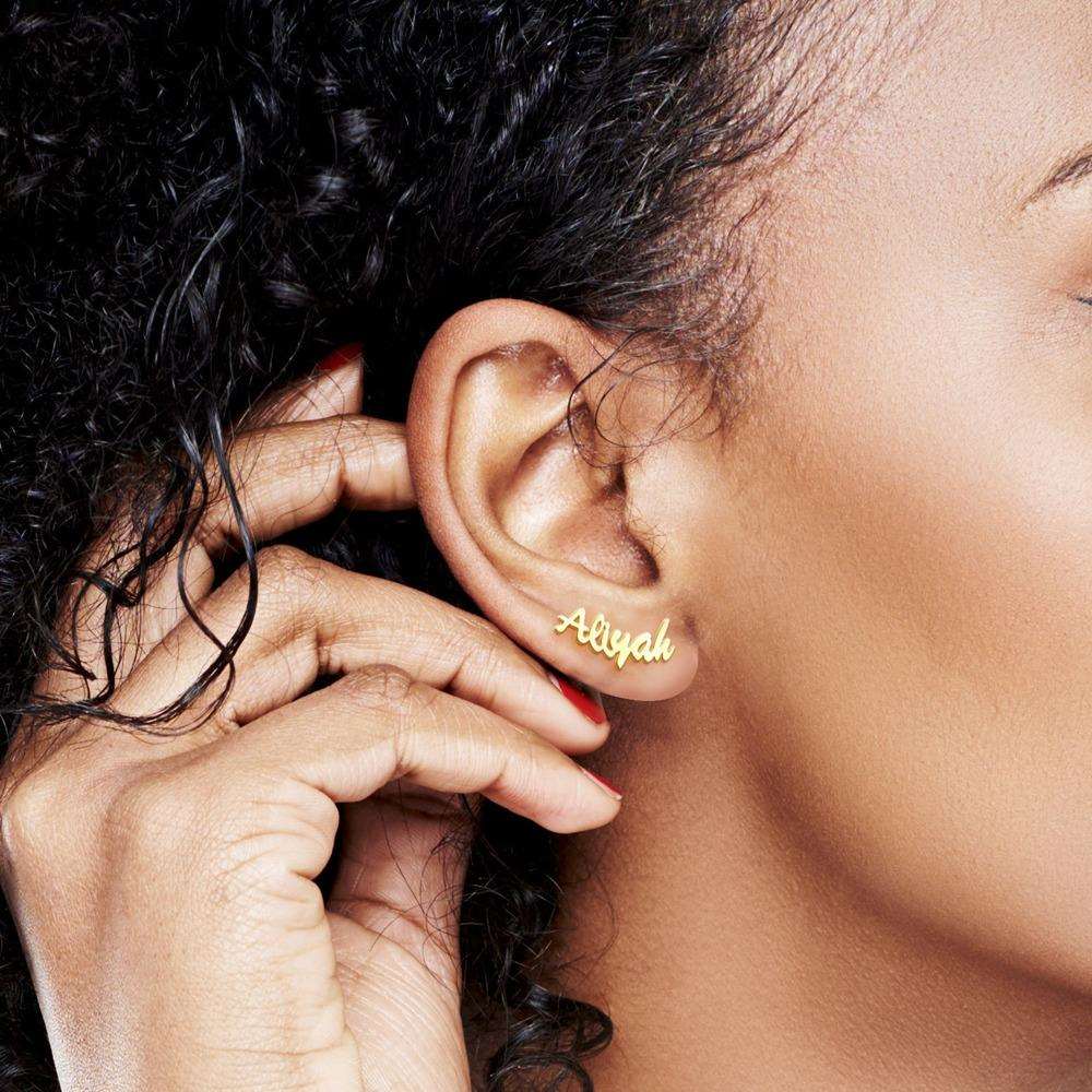 Earrings Custom Name Earrings ♡ Font Select KHLOE JEWELS Custom Jewelry