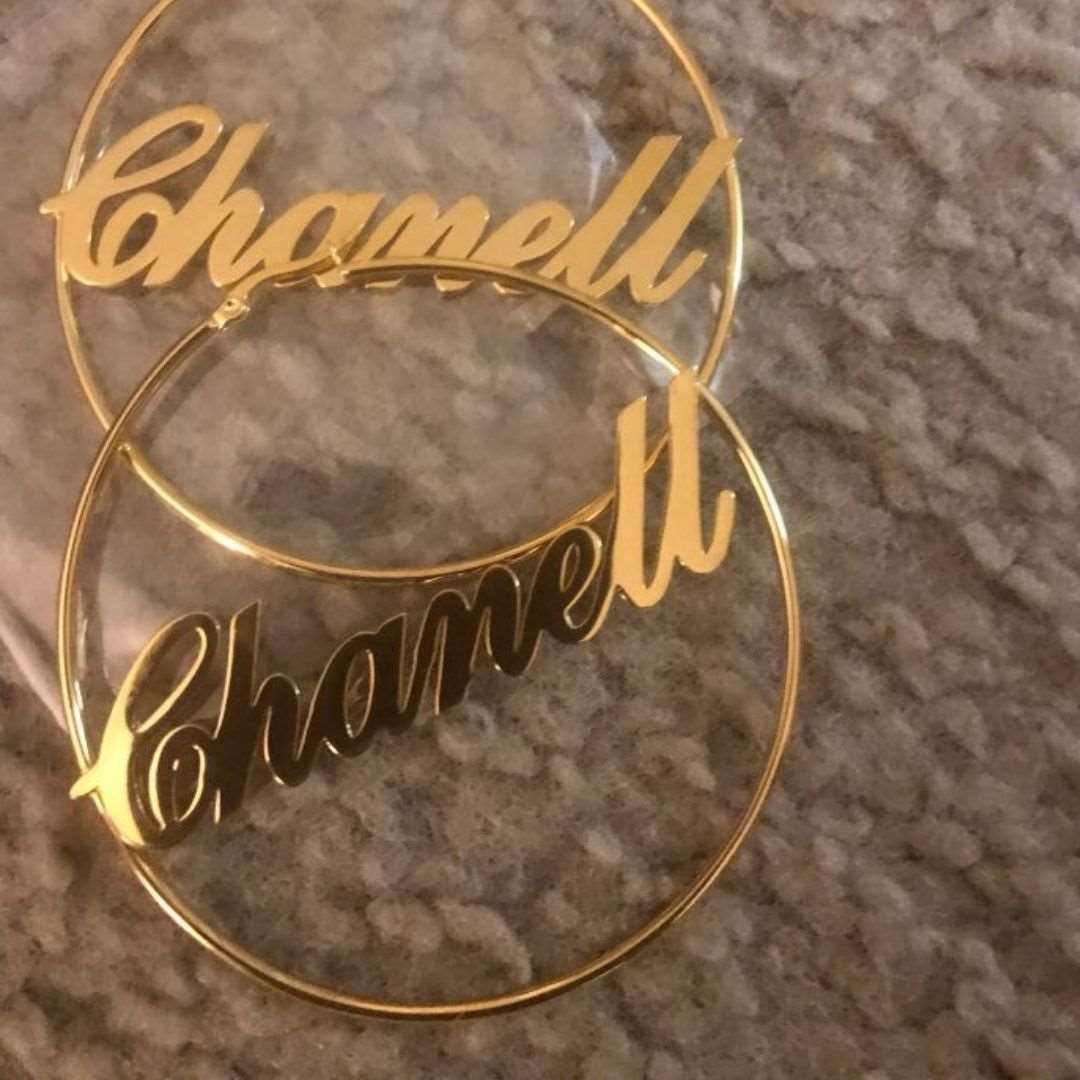 Earrings Customized Name Hoop Earrings KHLOE JEWELS Custom Jewelry