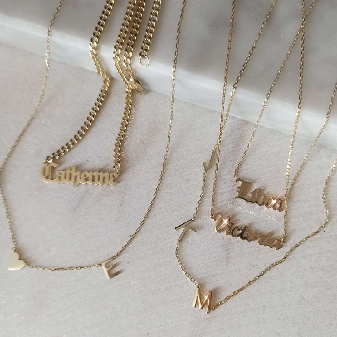 Necklaces Dangle Charm Letters Custom Necklace KHLOE JEWELS Custom Jewelry