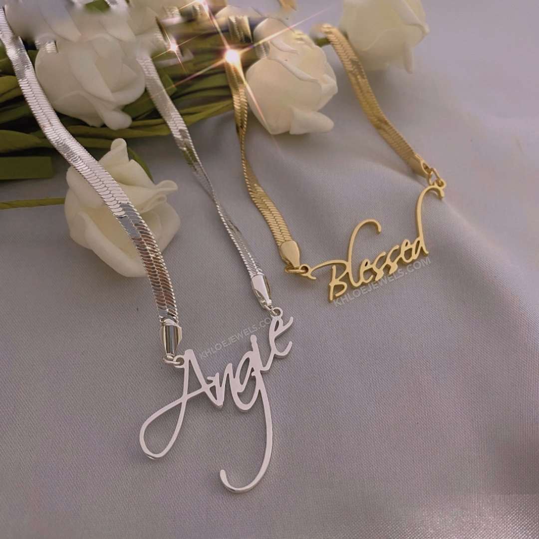 Necklaces Eden Calligraphy Custom Name Necklace KHLOE JEWELS Custom Jewelry