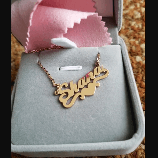 Necklaces Flourish Heart Custom Name Necklace KHLOE JEWELS Custom Jewelry