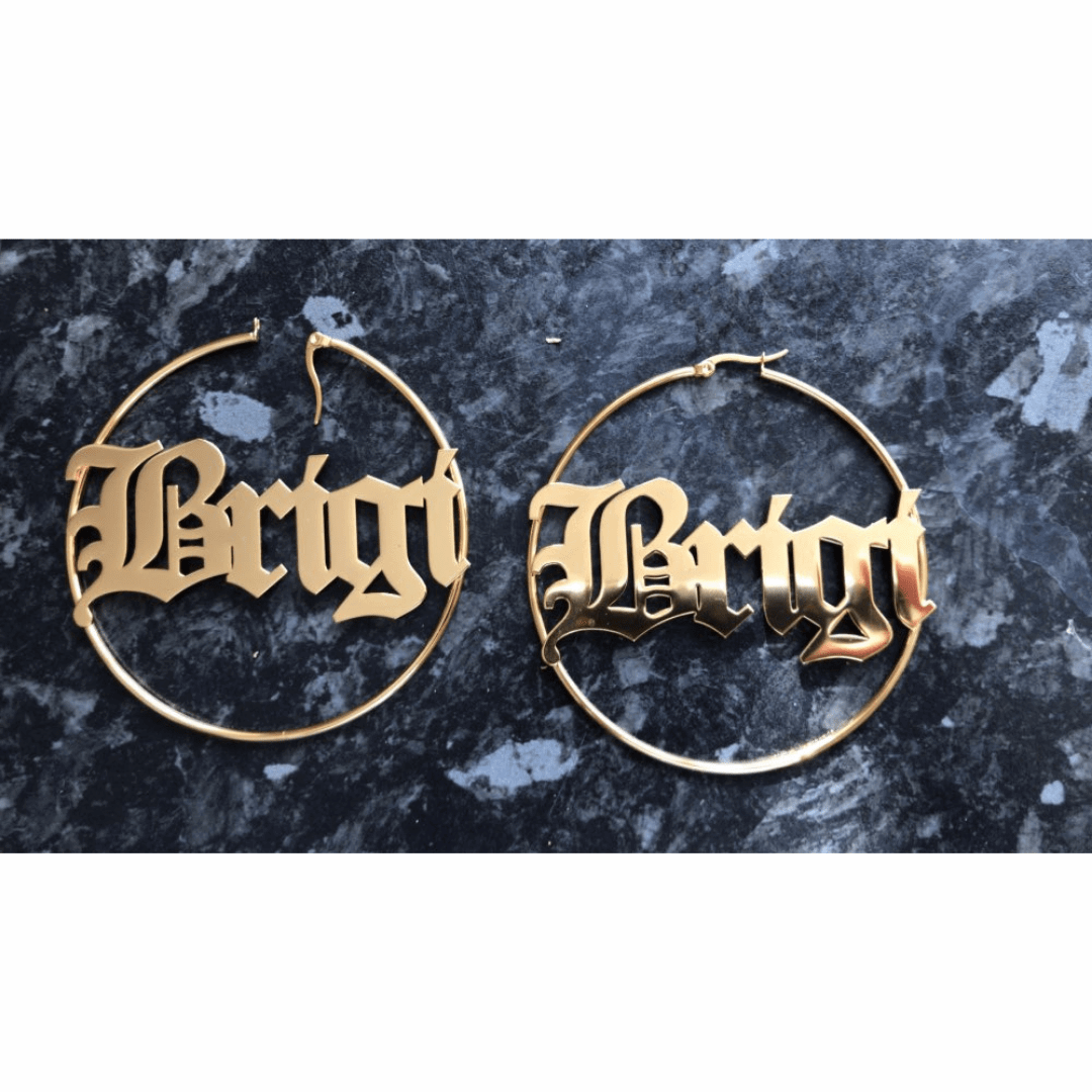 Earrings Gothic Custom Hoop Earrings KHLOE JEWELS Custom Jewelry