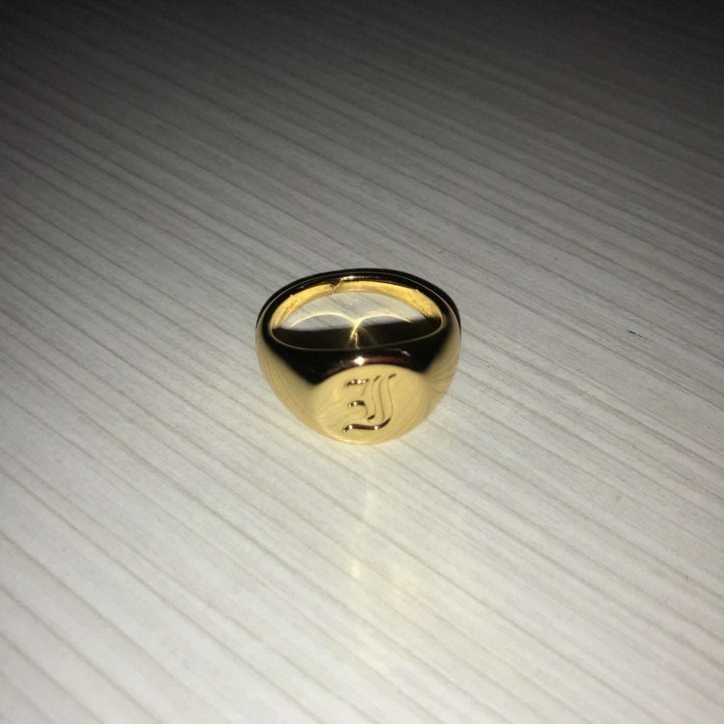 Rings Gothic Initial Seal Ring KHLOE JEWELS