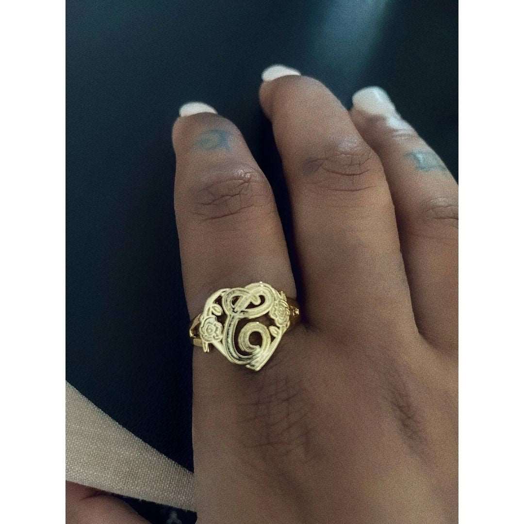 Rings Heart And Soul Initial Ring KHLOE JEWELS