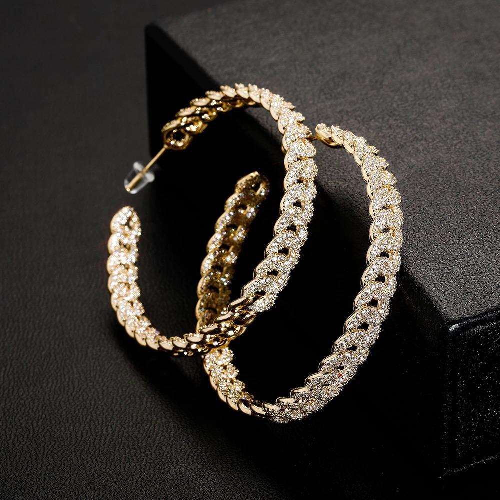 Earrings Iced Out Cuban Earrings KHLOE JEWELS