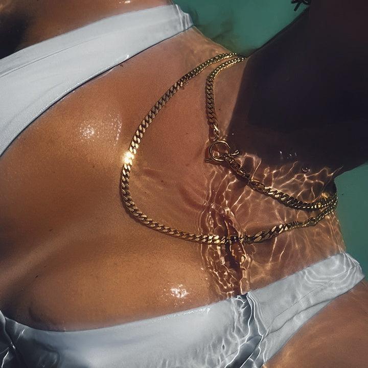 18K Gold Cuban Chain Necklace - KHLOE JEWELS