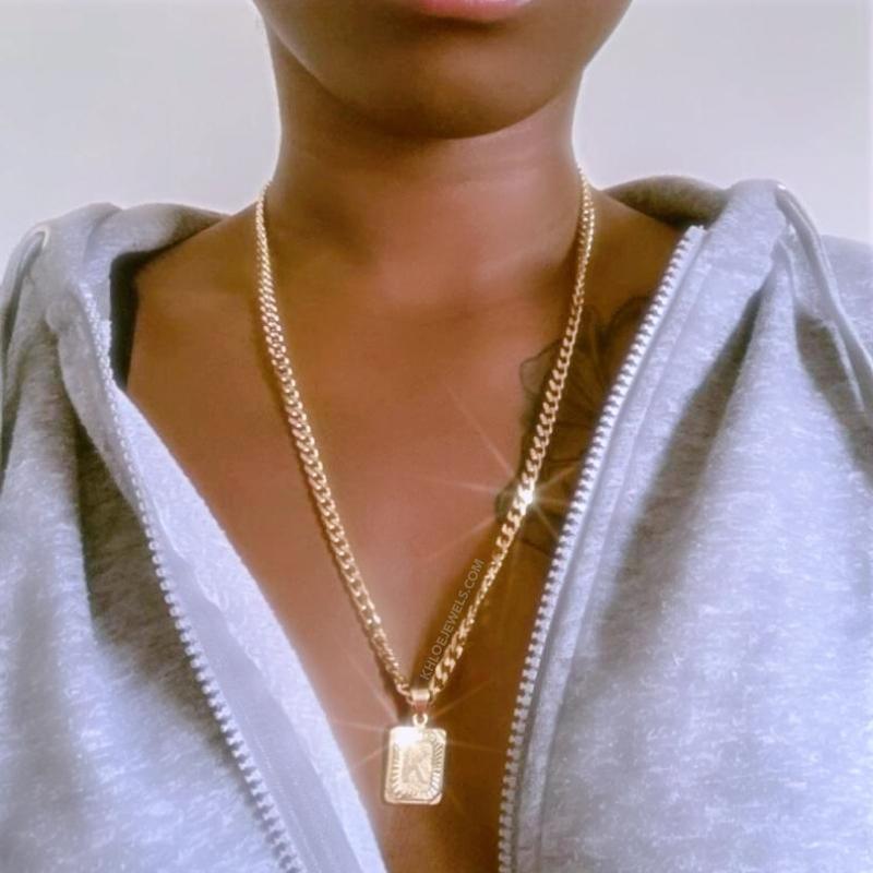 18K Gold Lux Initial Cuban Chain Necklace - KHLOE JEWELS