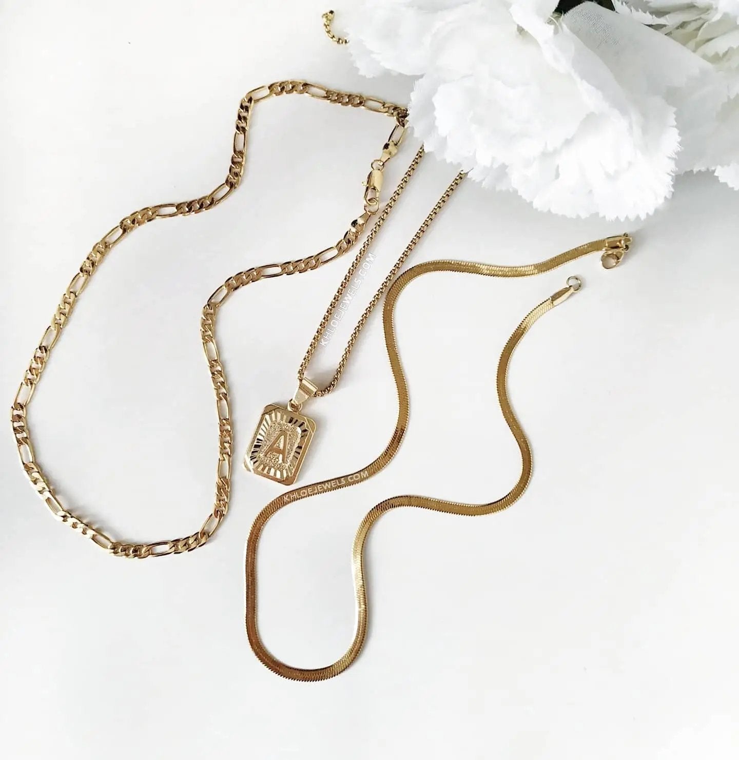 Necklaces 18K Gold Lux Initial Necklace KHLOE JEWELS