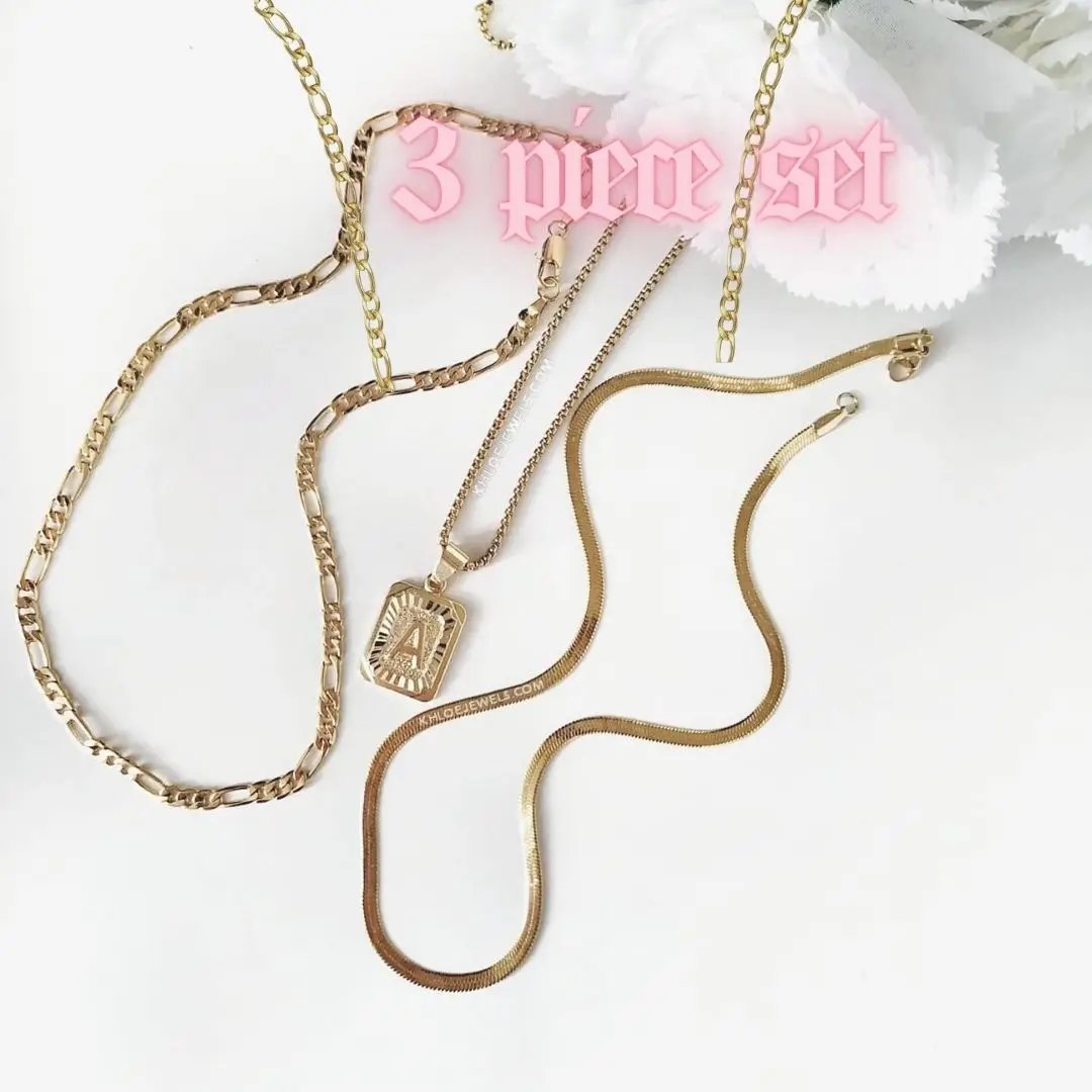 Necklaces 18K Gold Lux Initial Necklace KHLOE JEWELS