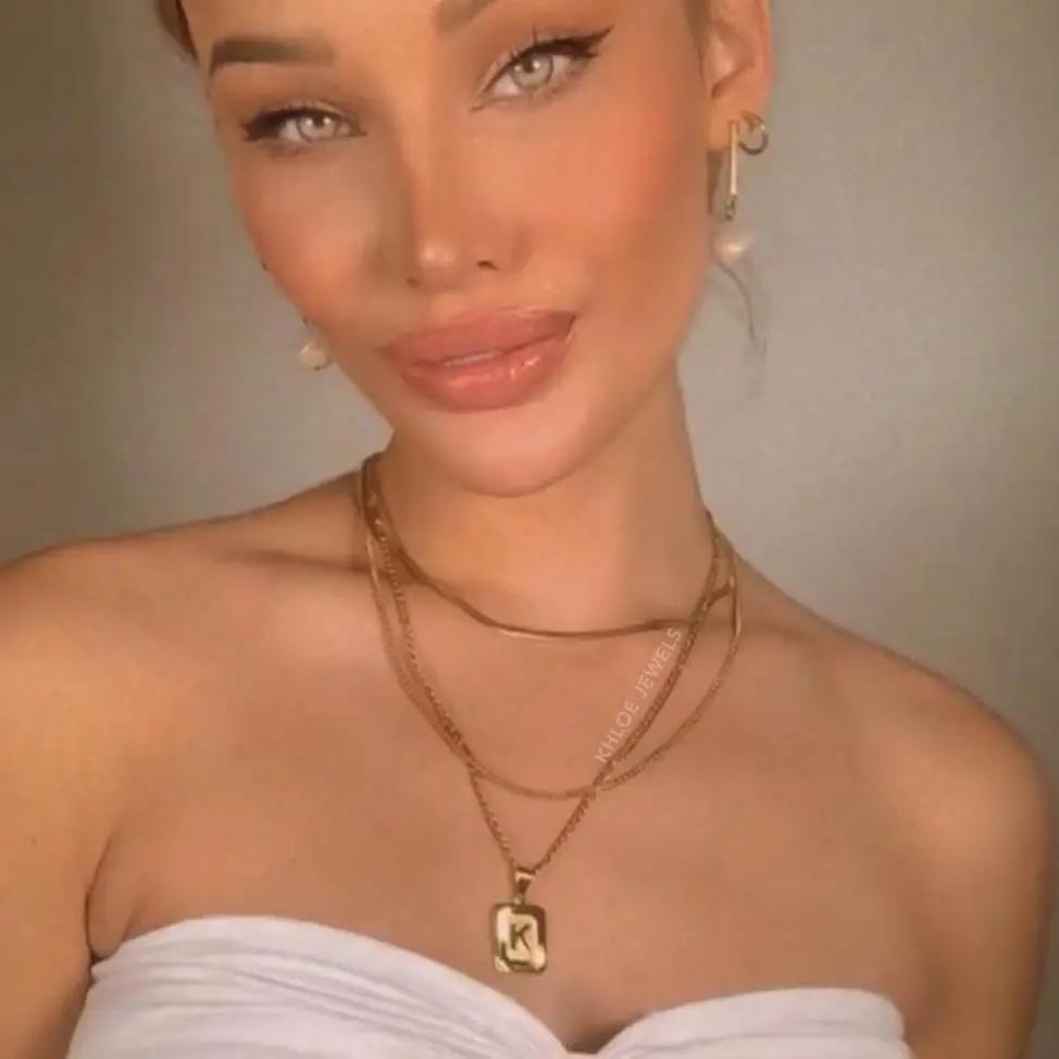 Necklaces 18K Gold Lux Initial Necklace KHLOE JEWELS