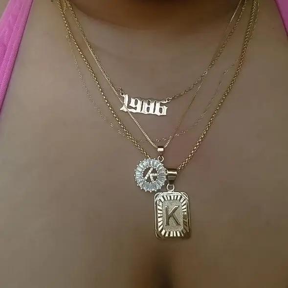 Necklaces 18K Gold Lux Initial Necklace KHLOE JEWELS