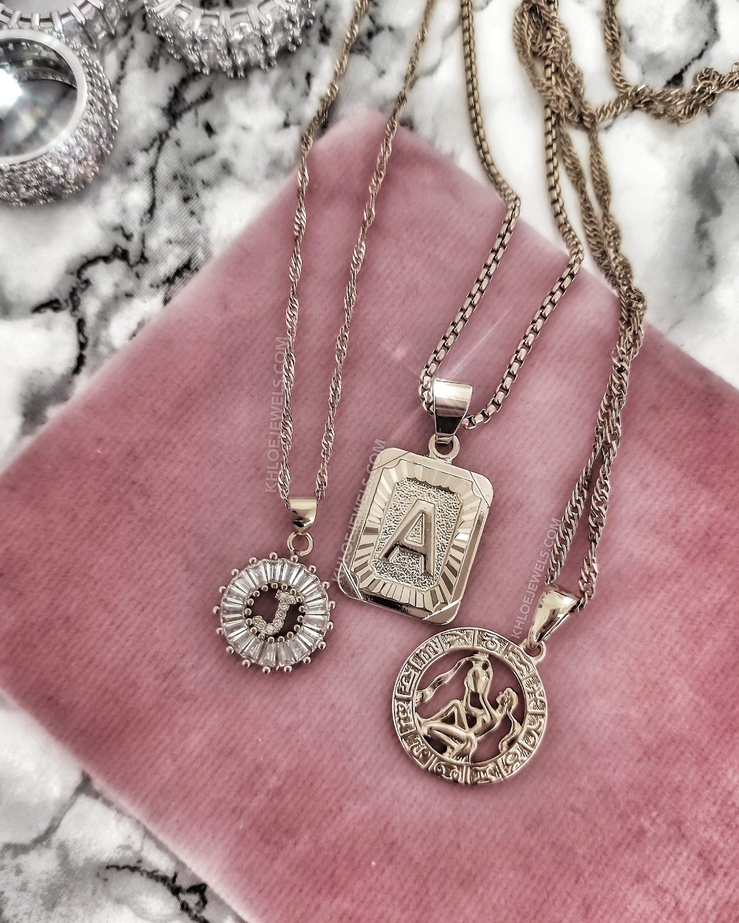 Necklaces 18K Gold Lux Initial Necklace KHLOE JEWELS