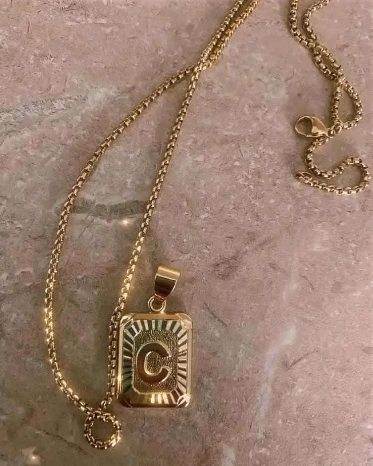 Necklaces 18K Gold Lux Initial Necklace KHLOE JEWELS