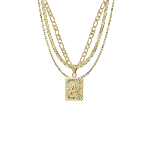 Sets 18K Gold Lux Initial Necklace Set KHLOE JEWELS