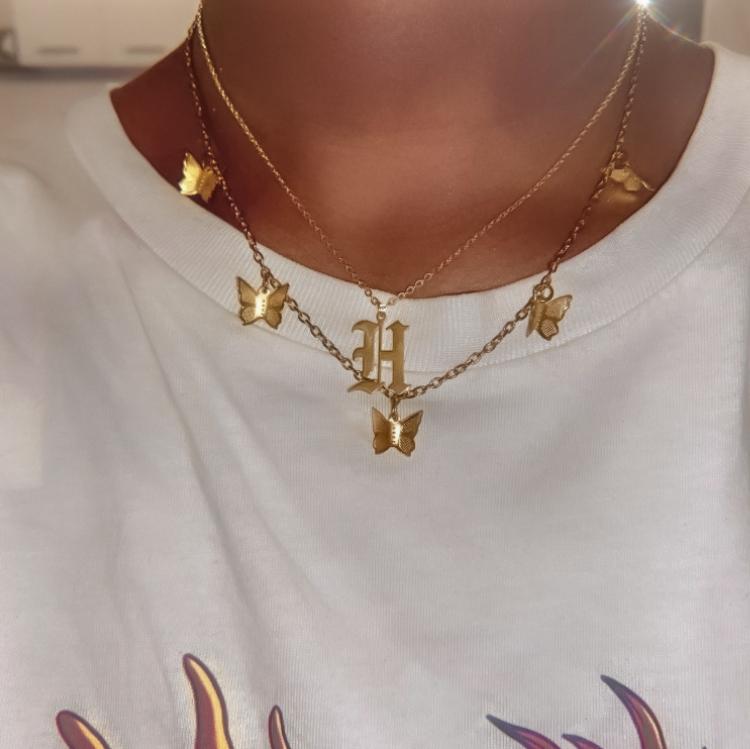 Necklaces Ancient English Goth Initial Necklace KHLOE JEWELS