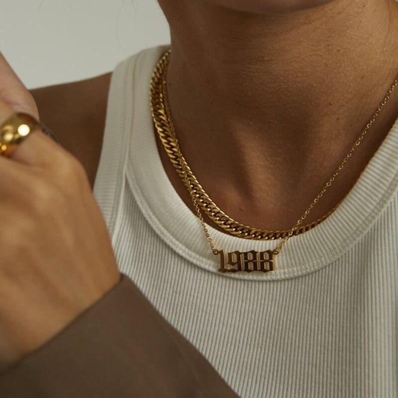 Necklaces Ancient Old English Birth Year Necklace KHLOE JEWELS