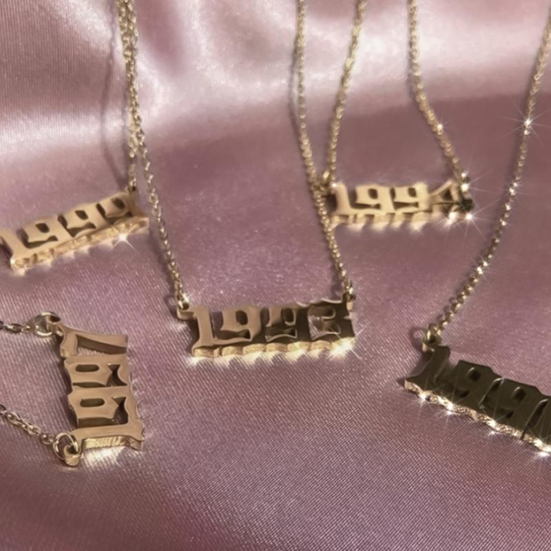 Necklaces Ancient Old English Birth Year Necklace KHLOE JEWELS