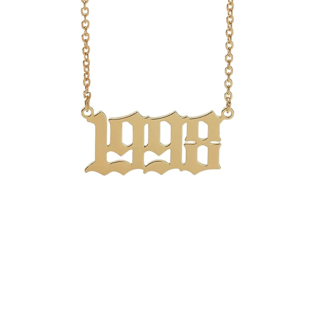 Necklaces Ancient Old English Birth Year Necklace KHLOE JEWELS