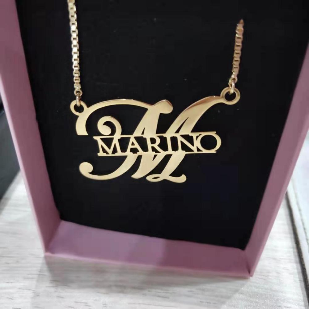 Necklaces Big Initial Custom Name Necklace KHLOE JEWELS Custom Jewelry