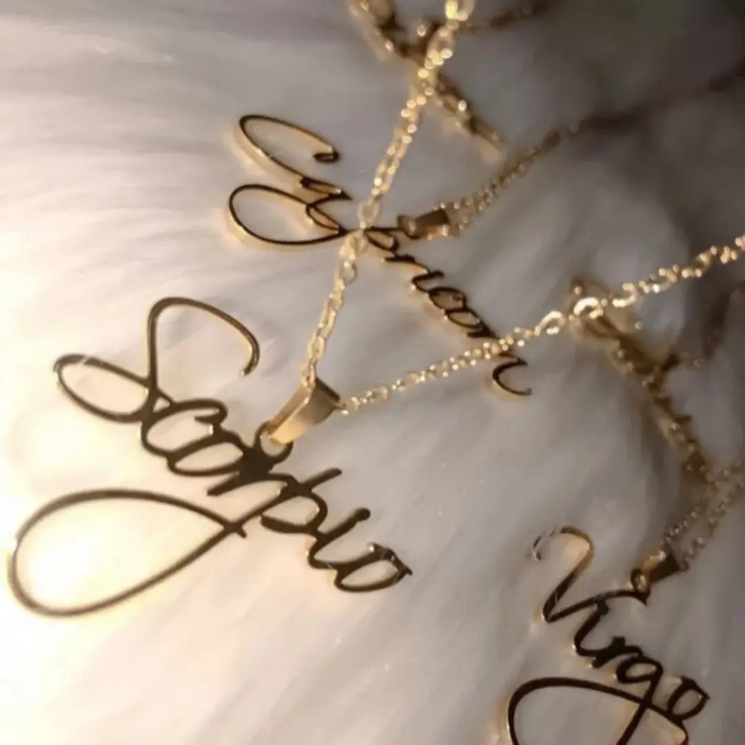 Necklaces Calligraphy Custom Necklace KHLOE JEWELS Custom Jewelry