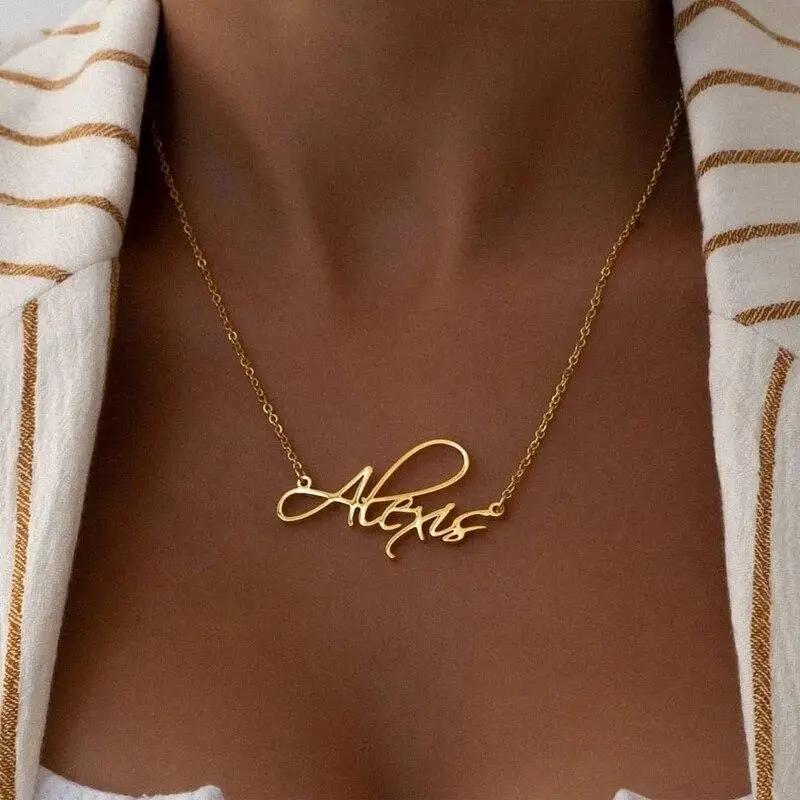 Necklaces Calligraphy Custom Necklace KHLOE JEWELS Custom Jewelry