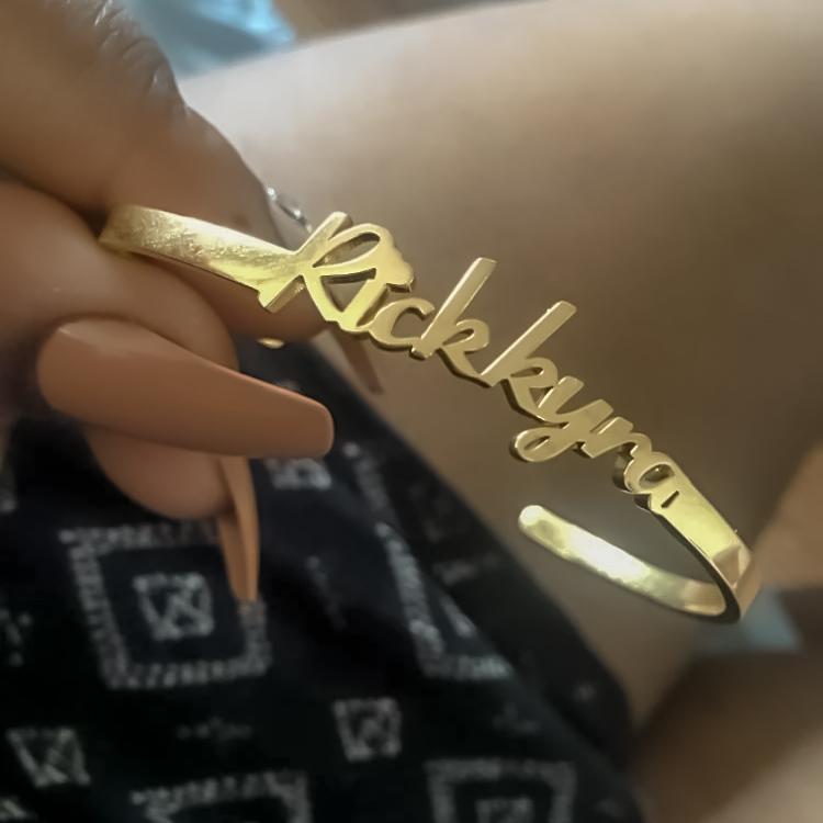 Bracelets Custom Name Bangle Bracelet KHLOE JEWELS Custom Jewelry