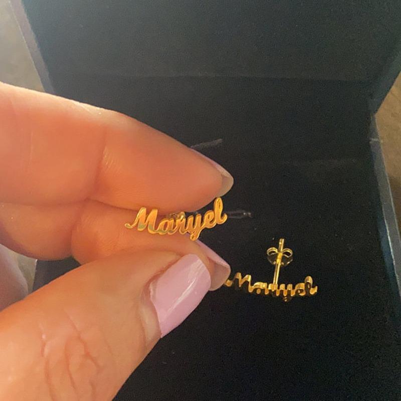 Earrings Custom Name Earrings ♡ Font Select KHLOE JEWELS Custom Jewelry