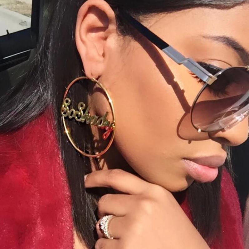 Earrings Customized Name Hoop Earrings KHLOE JEWELS Custom Jewelry