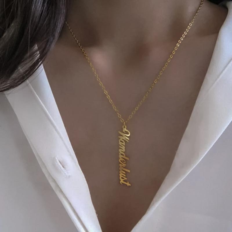 Necklaces Customized Name Vertical Necklace KHLOE JEWELS Custom Jewelry