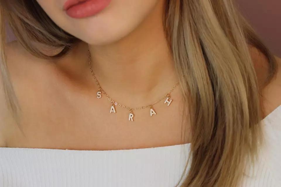 Necklaces Dangle Charm Classic Letters Custom Necklace KHLOE JEWELS Custom Jewelry