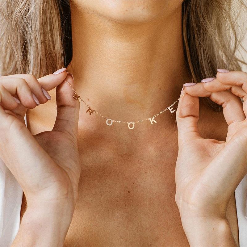 Necklaces Dangle Charm Letters Custom Necklace KHLOE JEWELS Custom Jewelry