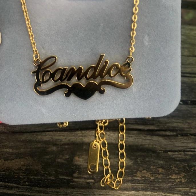 Necklaces Flourish Heart Custom Name Necklace KHLOE JEWELS Custom Jewelry