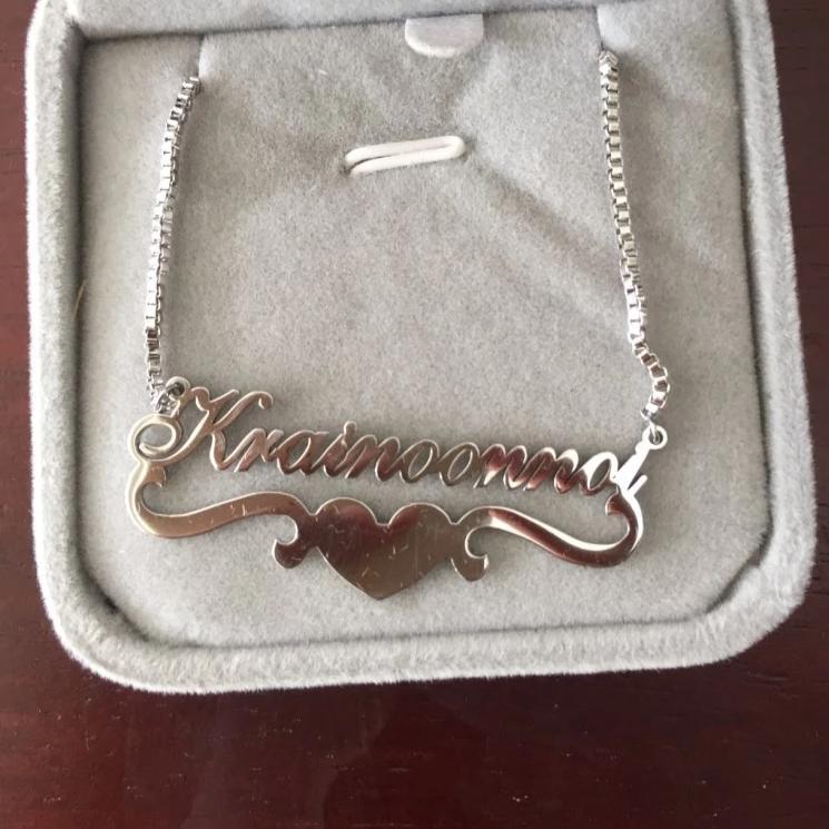 Necklaces Flourish Heart Custom Name Necklace KHLOE JEWELS Custom Jewelry