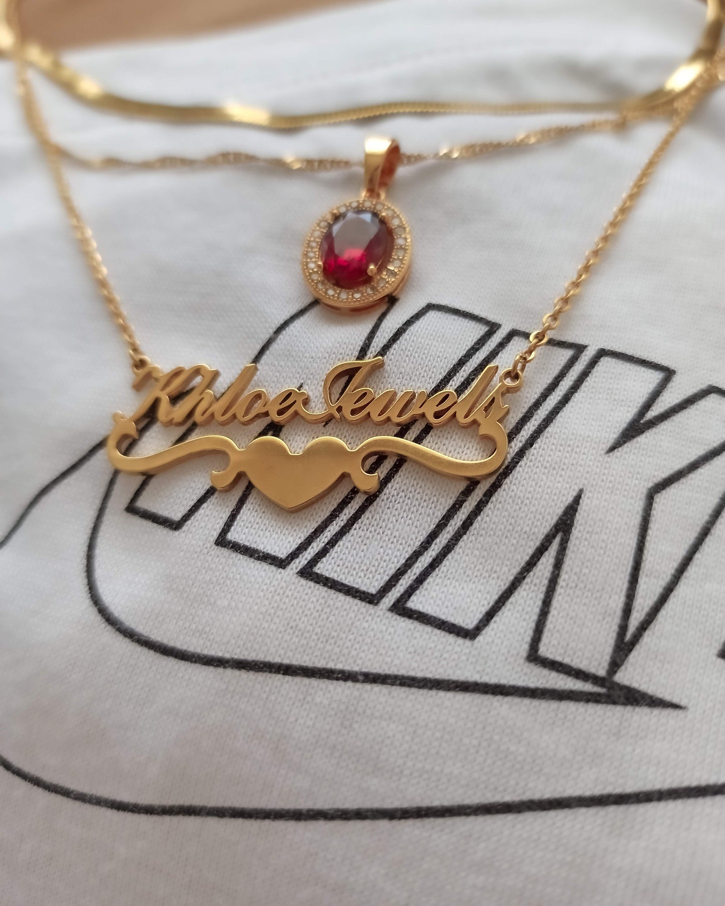 Necklaces Flourish Heart Custom Name Necklace KHLOE JEWELS Custom Jewelry