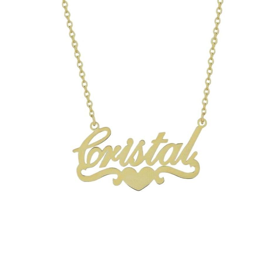 Necklaces Flourish Heart Custom Name Necklace KHLOE JEWELS Custom Jewelry